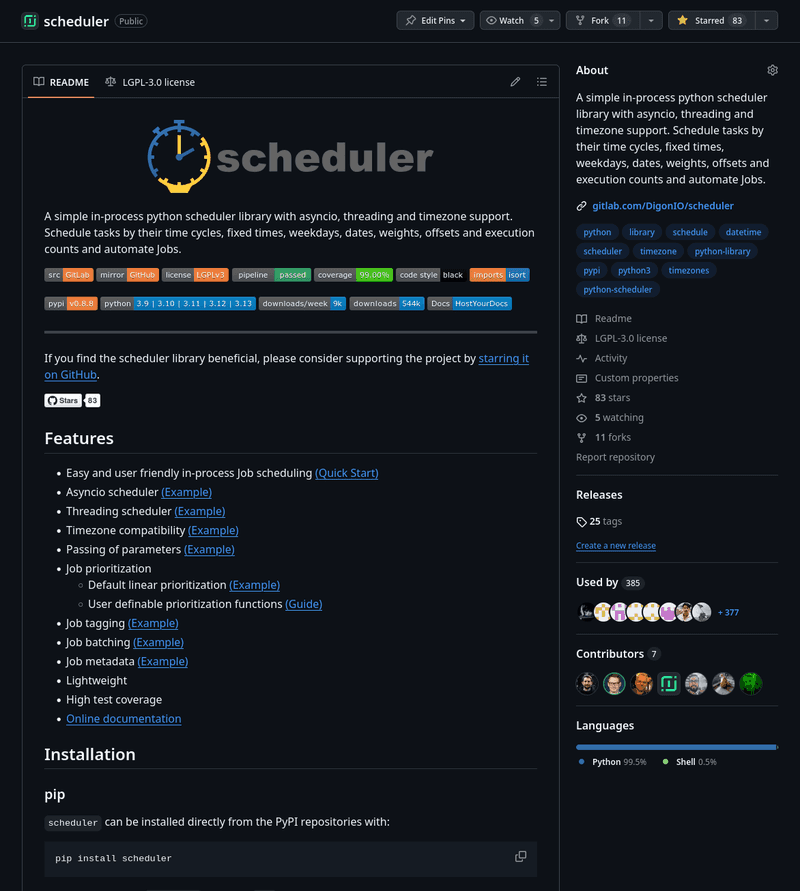 Asynchroner Python Scheduler mit Zeitzonenunterstützung